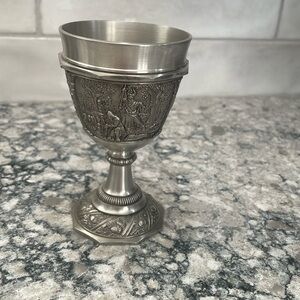 Ancient pewter wine goblet!